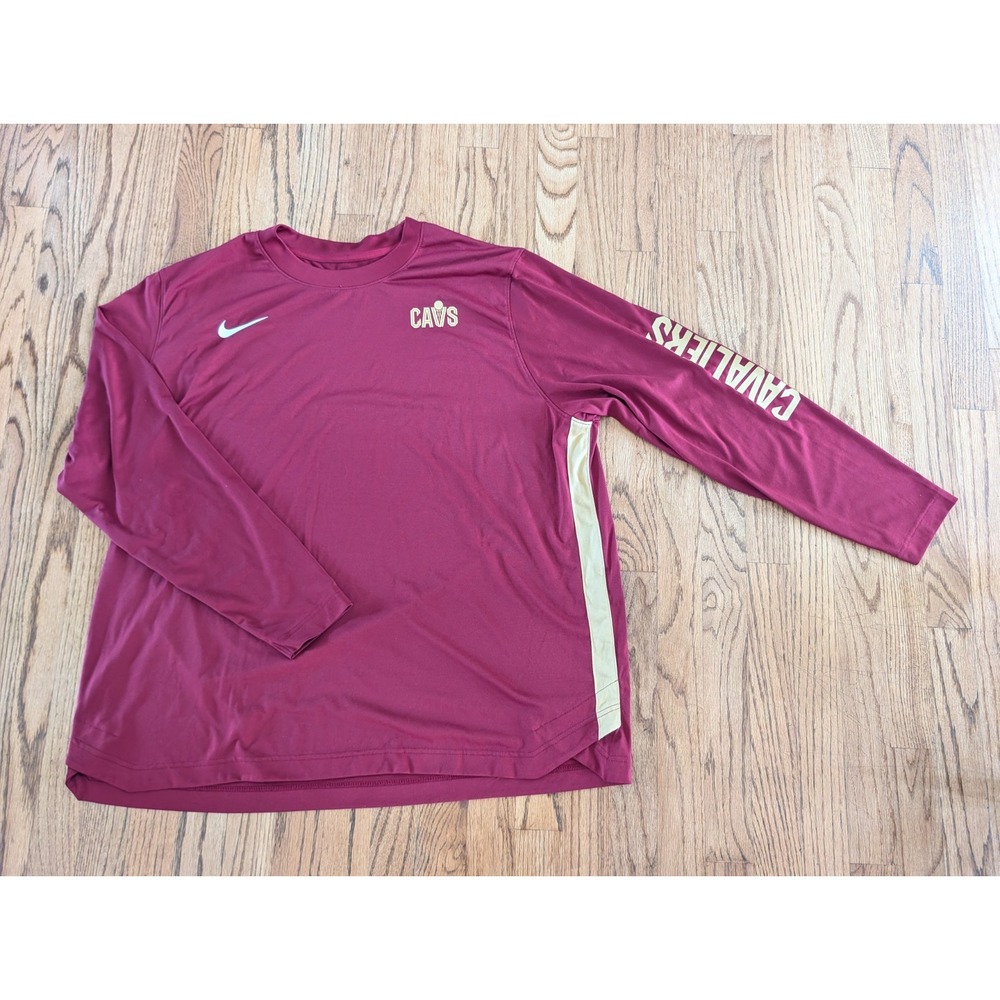 Nike Dri-FIT Cleveland Cavaliers NBA Long Sleeve Shirt Men's XXL Cav's Red